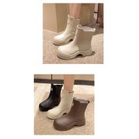 Botas de Lluvia para Mujeres de Moda Media Caña, Impermeables, Antideslizantes, Resistentes al Desgaste Zapatos de Goma de Cercanías - details 12