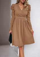 Elegante V-cuello Vestido para Mujer Color Sólido de Alta Calidad Estilo Retro Casual Moda Femenina - details 15