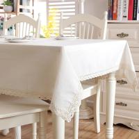 Mantel grueso de lino y algodón para Navidad, dobladillo de encaje blanco, empalme, lavable, para café, cena, banquete de boda - details 3