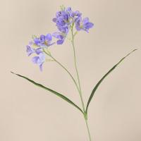 Flores artificiales de fresia de 2 tenedores, ramas de orquídeas artificiales realistas hechas a mano, flores falsas de tacto Real, decoración para sala de estar - details 4