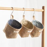 Bolsas de almacenamiento montadas en la pared, cesta plegable de algodón y lino, organizador familiar decorativo (color como se muestra), 2 uds. - details 4
