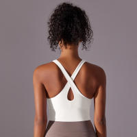 Hamidou-Chaleco de Yoga cruzado en la espalda, ropa interior deportiva sin costuras, Sujetador deportivo de alto impacto, secado rápido, adelgazante - details 3