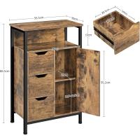 Armario de Baño de Madera Ajustable con Cajón y Estante Diseño de Doble Puerta para Sala de Estar Entrada Blanca Almacenamiento de Cocina Multiusos - details 28