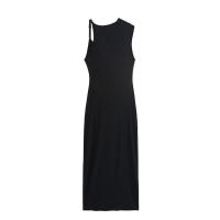 Vestido Largo Plisado Negro para Mujer, Sin Mangas, Perfecto para Hasta la Rodilla, Moda de Verano 2025 - details 2