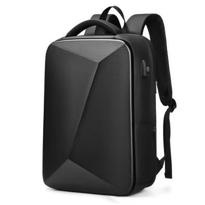 Mochila con forma de carcasa dura para hombre, 16 pulgadas, capacidad expandible, interfaz USB, bloqueo de contraseña antirrobo - 1