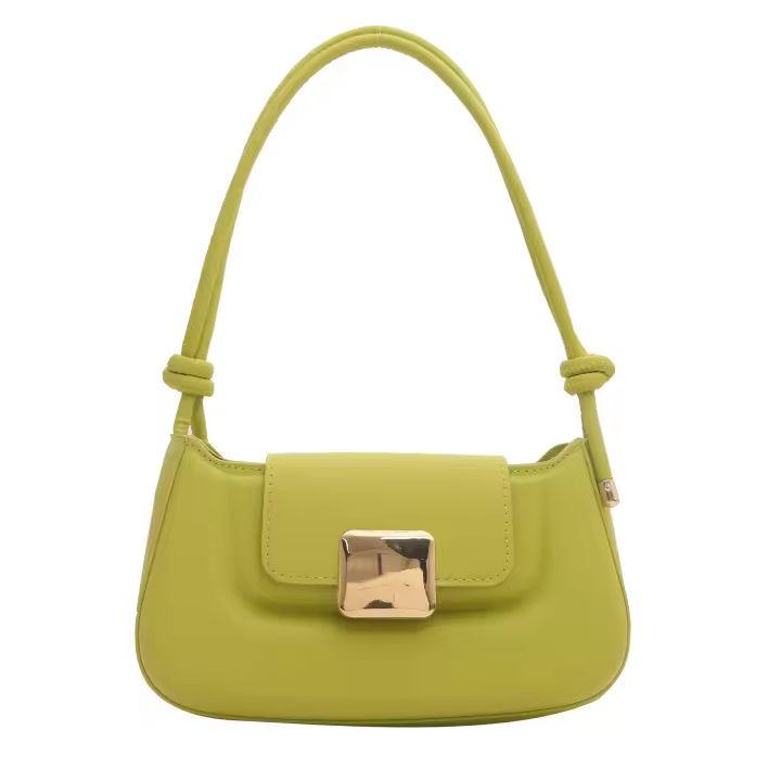 2025 primavera nuevo estilo nicho simple moda pequeña fragancia estilo color sólido bolso femenino bolso de un solo hombro axila - 1