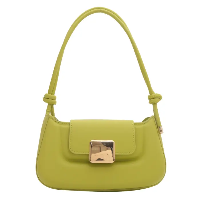 2025 primavera nuevo estilo nicho simple moda pequeña fragancia estilo color sólido bolso femenino bolso de un solo hombro axila - 1