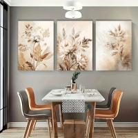 Pósteres impresos artísticos de hojas florales Beige abstractos e pintura en lienzo, decoración nórdica minimalista bohemia para sala de estar, dormitorio, pared del hogar - details 3