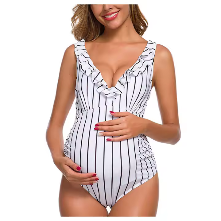 Traje de baño para mujeres embarazadas, traje de baño sexy de una pieza de cintura alta 2025 nuevo bikini - 1