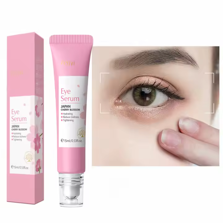 LAIKOU Sakura crema antiarrugas para ojos que desvanece las líneas finas, suero para ojos antiojeras, elimina las bolsas de los ojos, hinchazón, reafirmante antienvejecimiento - 1