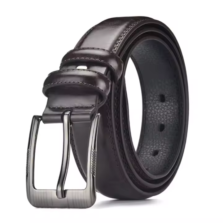 Cinturón de negocios Retro de lujo para hombre, cinturón de cuero ajustable, accesorios para hombre, faja vaquera, cinturón con hebilla de Metal para oficina - 1
