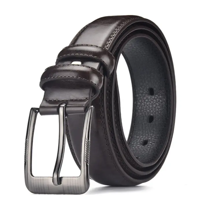 Cinturón de negocios Retro de lujo para hombre, cinturón de cuero ajustable, accesorios para hombre, faja vaquera, cinturón con hebilla de Metal para oficina - 1