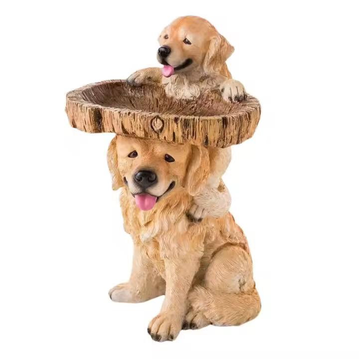 Resina para Alimentación y Baño de Pájaros, Decoración de Escultura de animales para Jardín, Casa, Patio, Adorno de Regalo Novedoso - 1