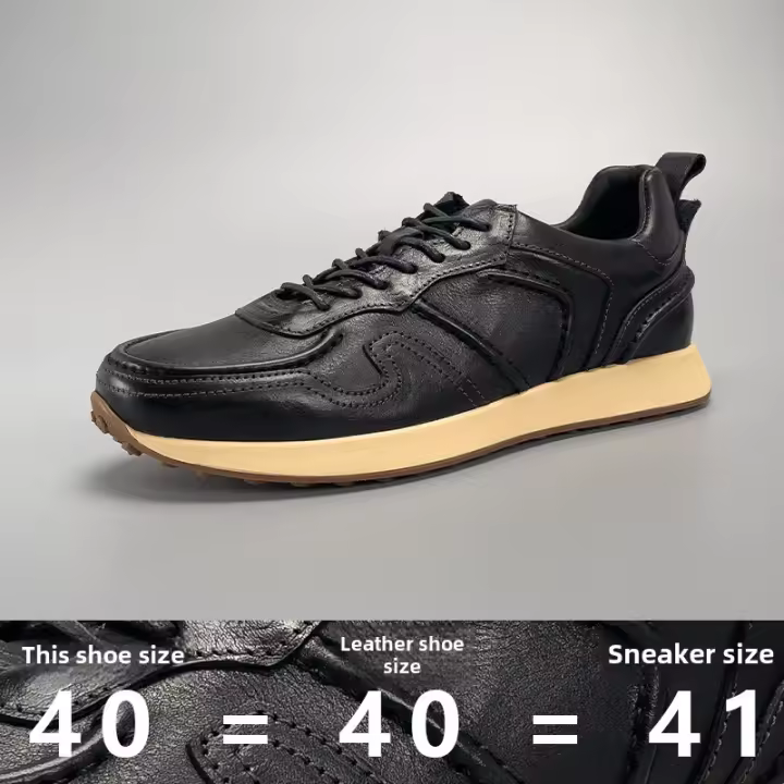 Zapatos hechos a mano de cuero vacuno de moda, transpirables y versátiles para hombre. - 1
