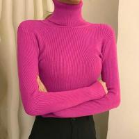 Suéter de mujer, jersey de invierno de punto con cuello alto, jersey ajustado de manga larga, Tops 2025, camisas informales para mujer, ropa suave y cálida Y2K - details 1
