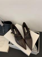 Zapatos Mary Jane con punta francesa, boca poco profunda, estilo retro, tacón delgado, para la noche, con detalles metálicos y florales. - details 3