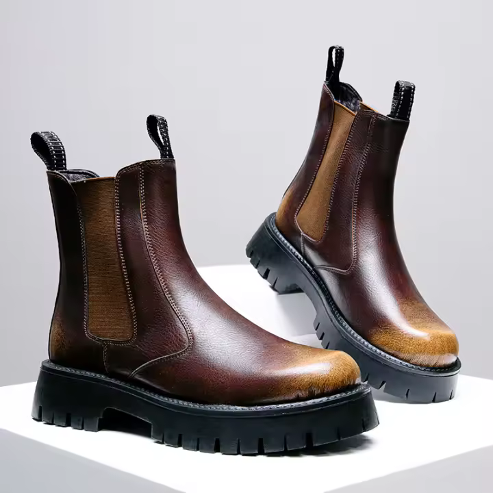 Nuevas botas cortas de hombre de moda británica retro botas de herramientas al aire libre. - 1