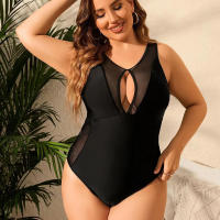 Más tallas una pieza traje de baño mujer sensación recorte slim moda bañador playa - details 0