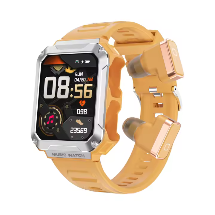 Reloj inteligente con pantalla completamente táctil de 1,96 pulgadas y auriculares Bluetooth TWS 2 en 1 - 1
