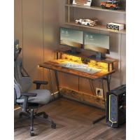 Escritorio de Juegos con Luces LED y Enchufes Mesa de Oficina Dormitorio para 2 Monitores - details 1