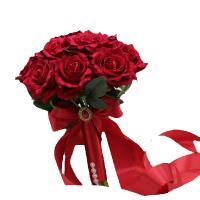 Ramo de novia rojo caliente, ramos de boda, ramo de rosas - details 4