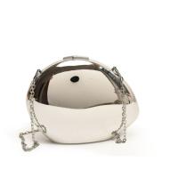 Bolso Concha Acrílica Fiesta Noche, Dorado Plateado Mujer con Bandolera Metal Brillante, Pequeño - details 2