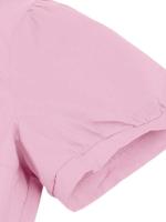 2025 nuevo Retro Turn Down Collar abotonada plisado sólido vestido de camisa de algodón de manga corta mujeres lisos Vintage vestidos hasta la rodilla - details 18