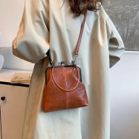Bolso de hombro elegante con cierre de beso, bolso cruzado de estilo chino Retro de cuero PU, bolso de mujer Vintage de gran capacidad de Color sólido - details 13