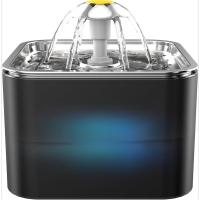 Fuente de agua Crystal Cat de acero inoxidable, fuente para mascotas de 101 oz/3 L con luz LED para gatos y perros - details 0