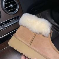 Nuevas botas de nieve con entresuela integrada de piel con plataforma y cremallera frontal para mujer - details 8