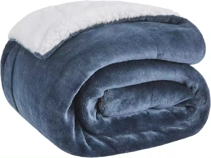 Bedsure Manta Cama 90 Invierno - Manta Sofá Grande Polar Reversible de Franela y Sherpa, Manta Sofá Gruesa 150x200 cm de Microfibra Suave y Borreguito, Gris - 1