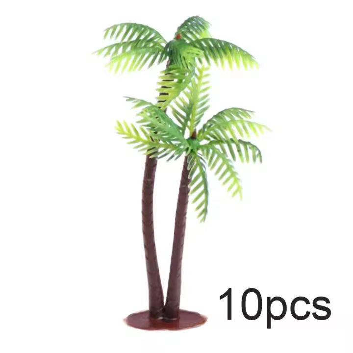 Mini decoración de hojas falsas de plástico, bonsái, plantas artificiales, palmera de coco en miniatura, micropaisaje - 1