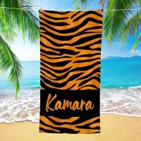 Toalla de playa con nombre personalizado, toallas de viaje ligeras, mochilero, absorbente, de secado rápido, venta de verano, pedido al por mayor para invitados de boda - details 3