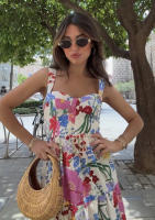 Vestido de tirantes floral pequeño de moda para mujeres europeas y americanas - details 1