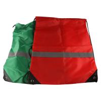 Mochila de gimnasio con cordón y rayas reflectantes, bolso de hombro deportivo de nailon impermeable de poliéster 210D, bolso de Fitness plegable portátil - details 2