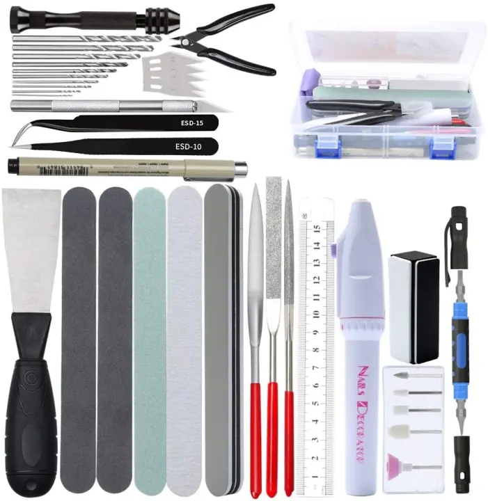Kit de Herramientas para Modelos 42 en 1 con Pinzas de Tijera Cortador para Gundam y Aficionados al Ejército Accesorios de DIY para Muelas y Pulido de Metal - 1