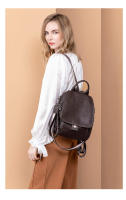 Mochila de cuero genuino para mujer, bolso de moda, bolsas de viaje antirrobo, estilo urbano, plegable, de cuero suave, bolso trasero vintage, bolsas impermeables, estilo punk, personalidad callejera - details 19