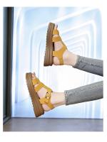 Sandalias romanas de suela gruesa para mujer, para uso al aire libre en verano 2025, nuevas, de piel auténtica, antideslizantes, versátiles, con falda, zapatos casuales. - details 0
