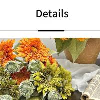 Nueva rama de girasol Artificial de 47CM, ramo de flores falsas elegantes Vintage, seda de terciopelo, suministros de decoración para fiesta de otoño Artificial - details 1