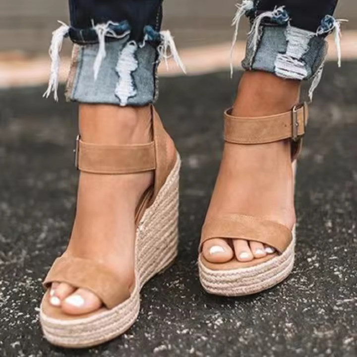 Sandalias de tacón de cuña para mujer, zapatos de verano - 1