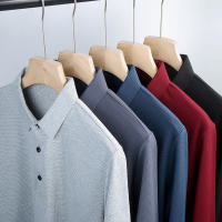 Men's Business Casual Polo Long Sleeve T-shirt Summer Comfortable  Top - details 11