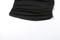 BUNO-Conjunto de 2 piezas de moda plisada para mujer, camisetas sin mangas con cuello bajo y espalda descubierta + Mini pantalones cortos ajustados, trajes sencillos informales clásicos de calle - details 16