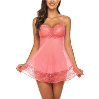 Picardías de encaje para mujer, camisón de malla con cuello en V profundo sin mangas, Sexy, exótico, caliente - details 13