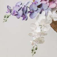 9 ramas artificiales de Phalaenopsis de cabeza, flor de orquídeas de mariposa Artificial hecha a mano realista, flores falsas de tacto Real - details 3