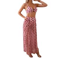 Traje de baño de tres piezas para mujer, conjunto de pantalones de Bikini, traje de baño de cubierta de playa - details 0