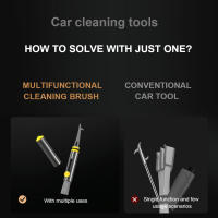 Cepillo de limpieza de coche salida de aire acondicionado cepillo para detalles eliminador de piedras de neumáticos multifunción gancho para romper ventanas herramienta de martillo de seguridad - details 5