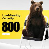 Carga hasta 360 kg, con Bloqueo de Seguridad, Pedales Anchos Antideslizantes, Pasamanos, Escalera Doméstica Ligera de Acero Hogar Cocina Oficina Armarios, Blanco - details 1
