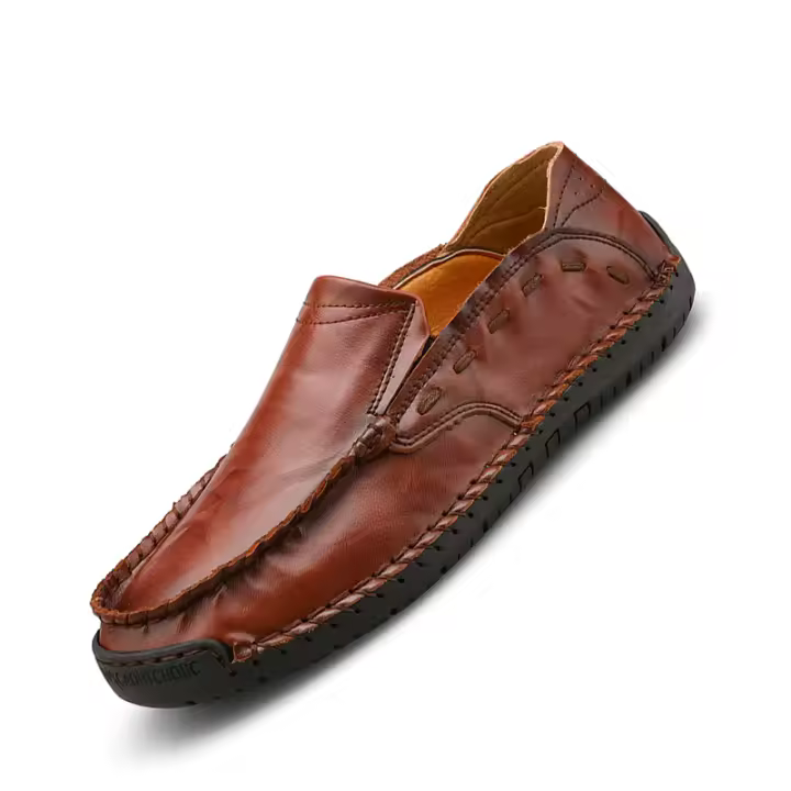 Zapatos informales para hombre, cordones de navegación de cuero suave, sin zapatos, usados ​​para conducir - 1