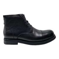Zapatos de vestir de cuero genuino para hombre, tobillo formal con punta redonda y suela de goma, botas casuales antideslizantes de invierno - details 1