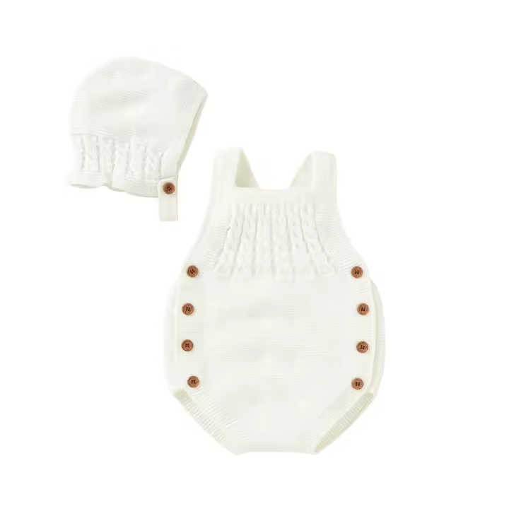 Conjunto de punto sin mangas, 2 piezas, talla única para primavera y otoño - 1